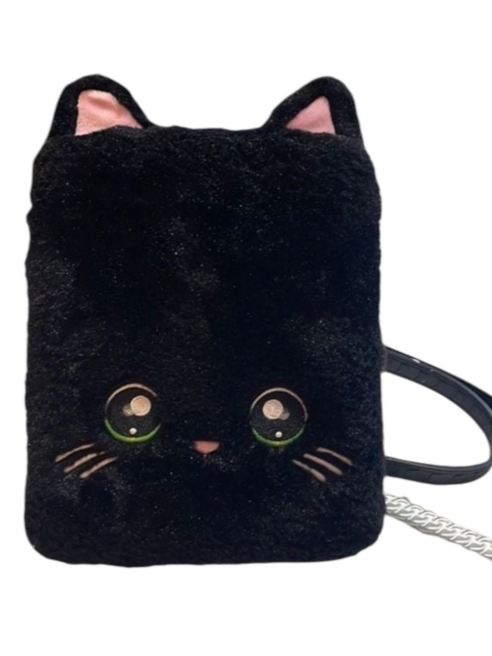Kitty Cat Black Furry Hard Case Backpack
